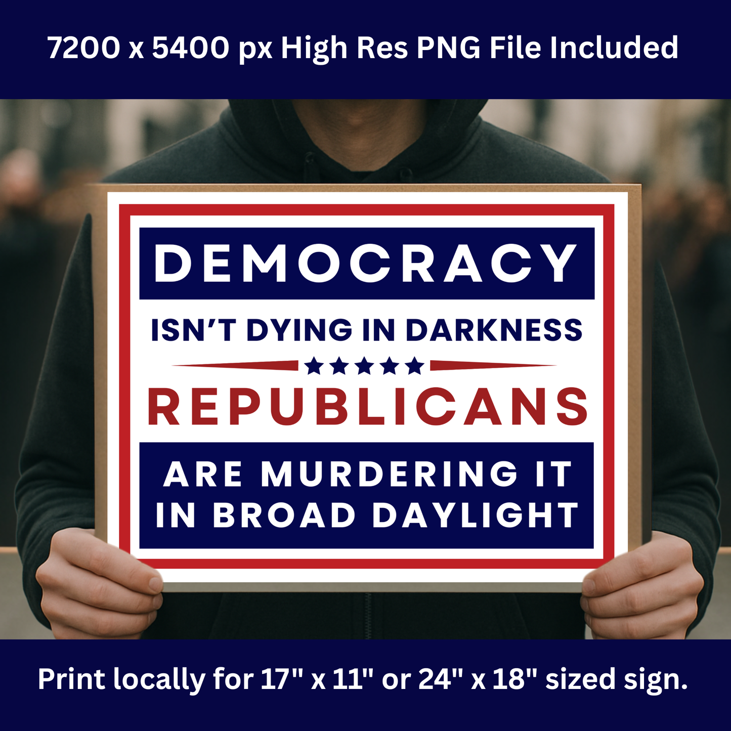 Print at Home Protest Sign Kit, Digital Download, Single Page (8.5" x 11"), or Enlarge Locally Up to 24" x 18"