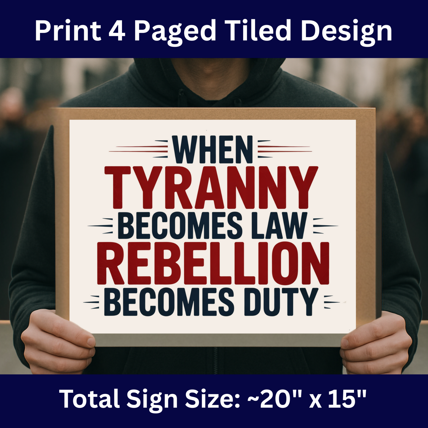 Anti Trump Protest Signs, No Kings Protest Signs, 2 Sizes - Print at Home and Glue to Cardboard