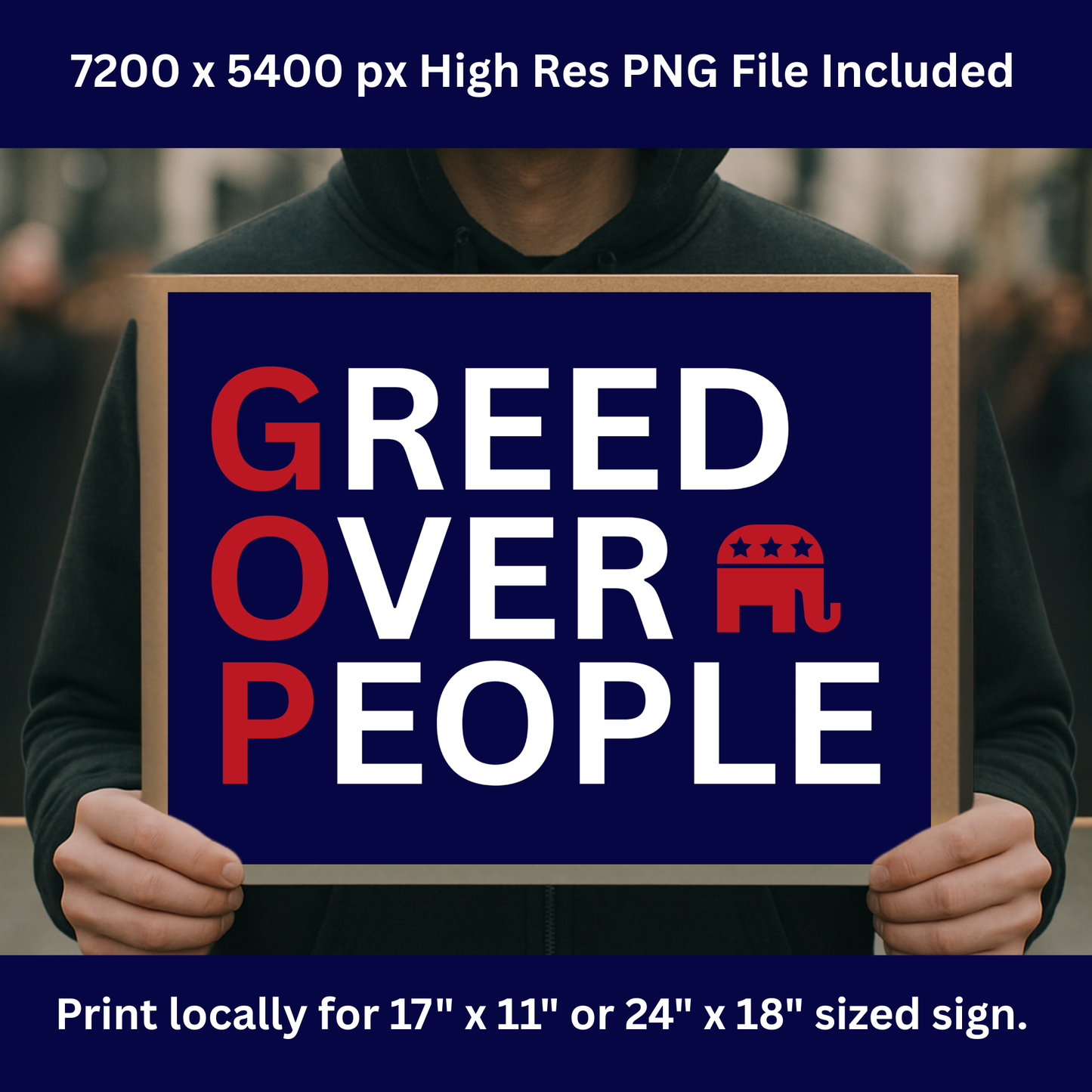 Anti GOP Print at Home Protest Sign Kit, 2 Sizes Included, Single Page (8.5" x 11"), or 2 Pages (17" x 11") Printable Protest Signs, Digital Download