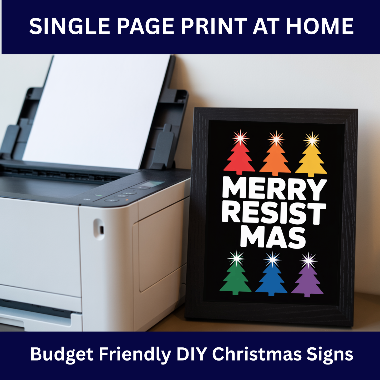 Christmas Printable Wall Art, Christmas Digital Posters, Funny Anti Trump Christmas Posters