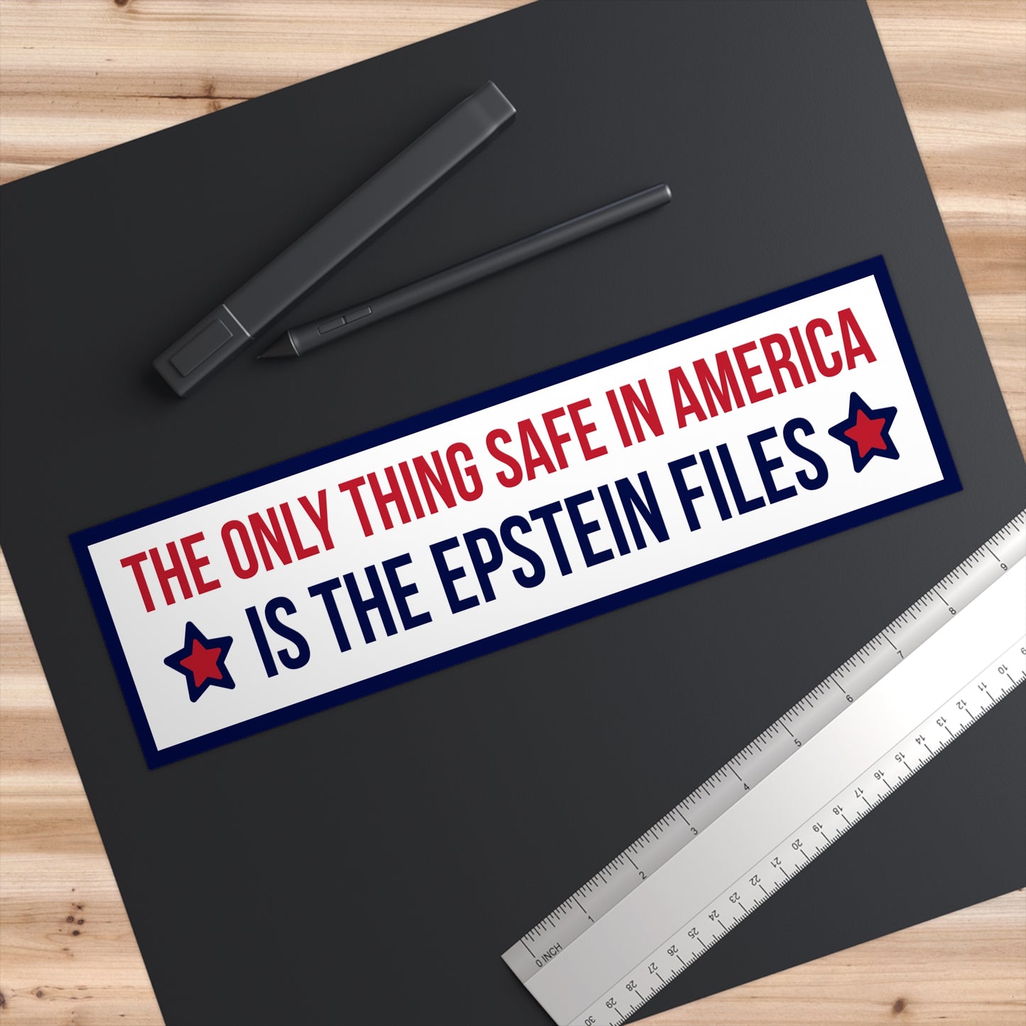 Epstein Files Bumper Sticker, Anti Trump Bumper Sticker, 11" x 3", Custom Bumper Sticker