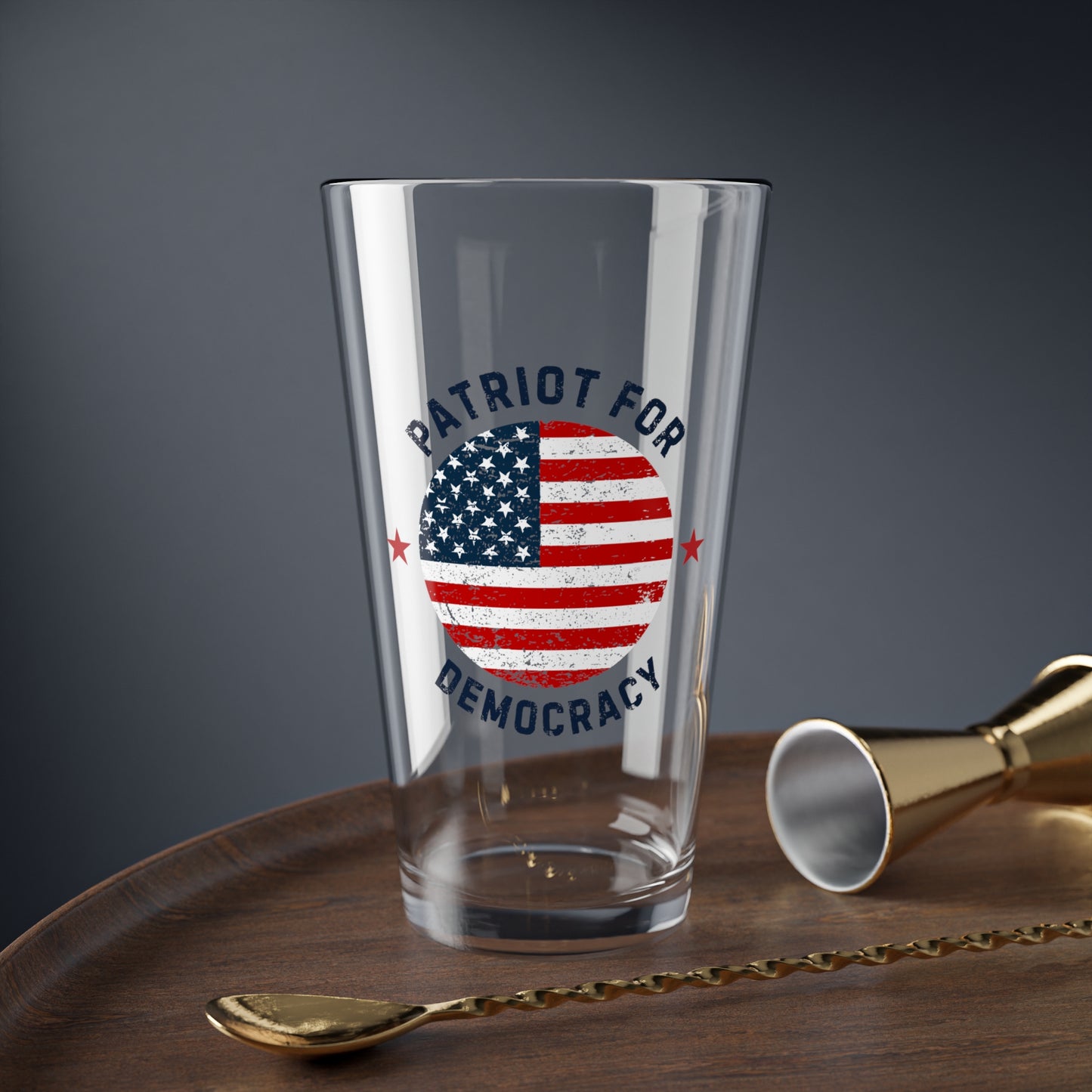 Election Day Drinking Glass, 16 oz., Patriot for Democracy