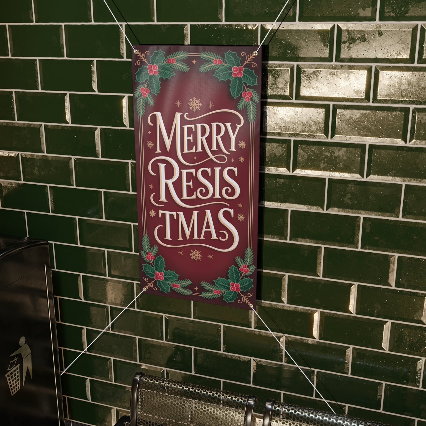 Merry Resistmas Banner,  Christmas Door Sign, Christmas Door Decor, Holiday Door Sign, Holiday Door Decor