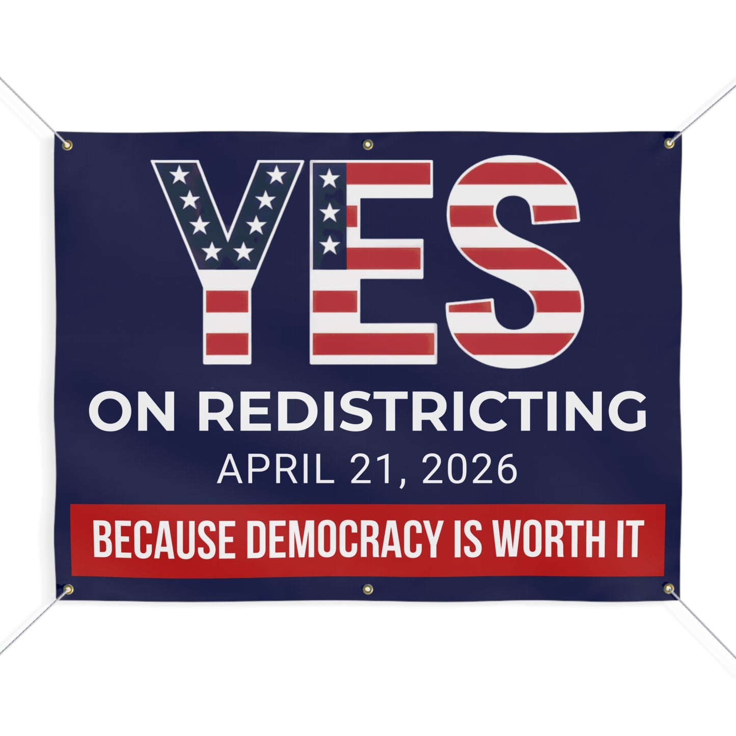 Vote Yes on Virginia Redistricting Matte Banner — Virginia Redistricting Signs