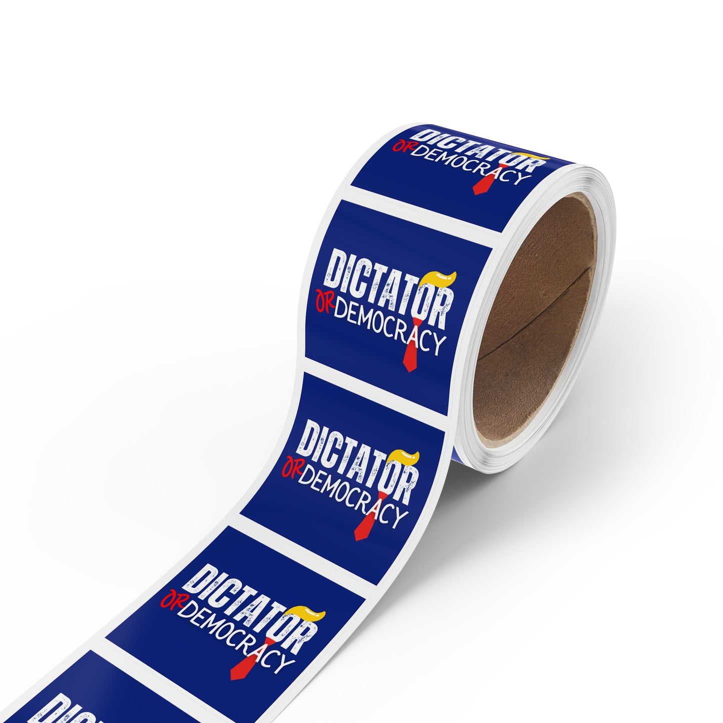 Dictator or Democracy Sticker Rolls, 50, 100 or 250, Free Shipping, Democracy Sign, Vote Sticker, Democrat Sticker, Anti Trump Sticker