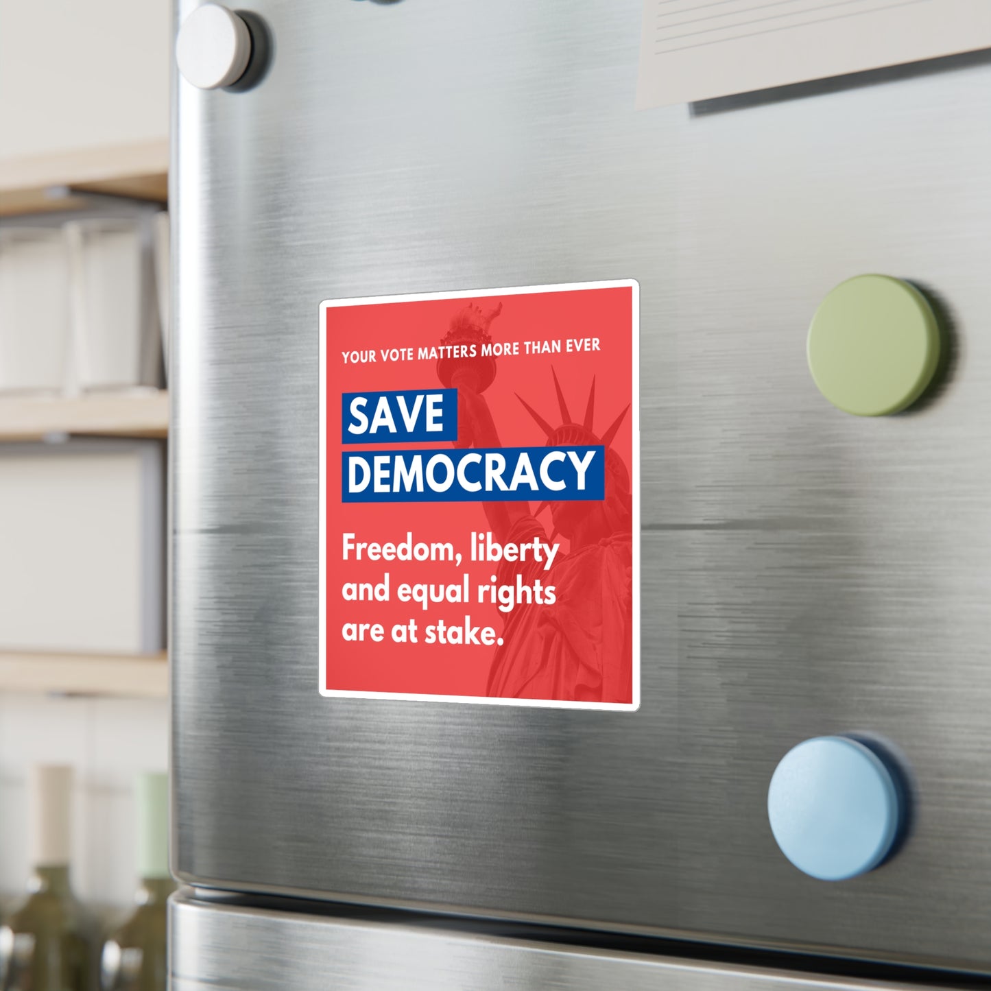 Save Democracy Vinyl Sticker, Indoor/Outdoor, Water, UV, Scratch Resistant, Multiple Sizes, Democracy Sticker, Democracy Signs, Vote Sticker