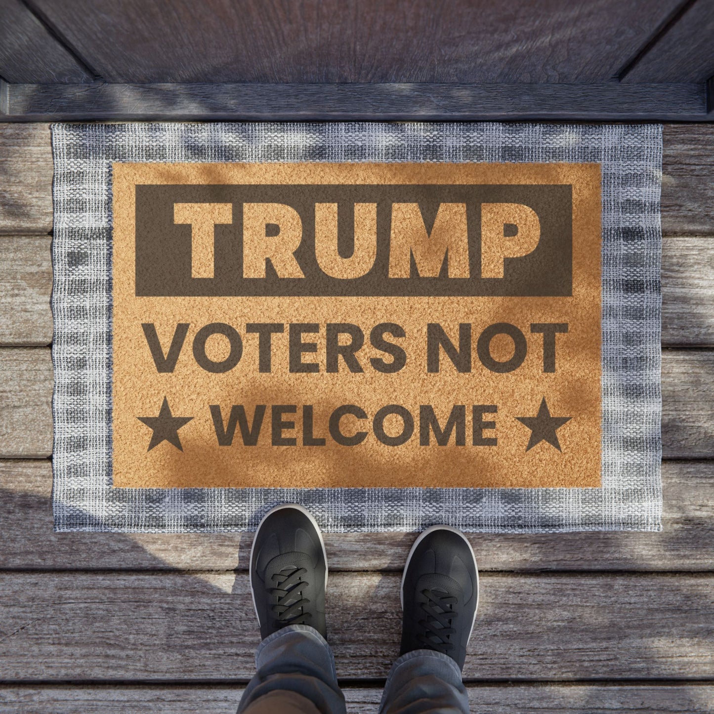 Anti-Trump Door Mat | 24" x 16" Coconut Fiber Mat | Political Welcome Mat