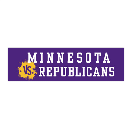 Minnesota vs Republicans Bumper Sticker Purple