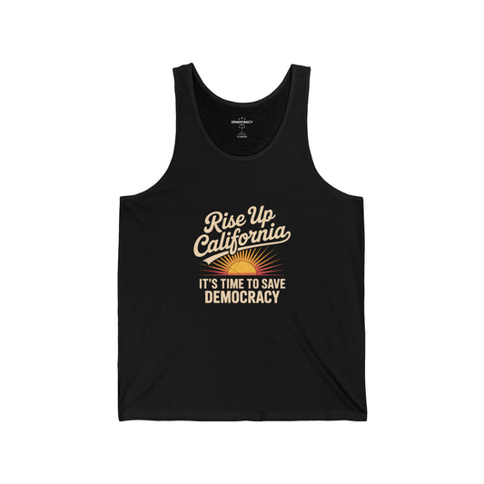 Election Rigging Response Act Shirt: Unisex Jersey Tank - Rise Up California to Save Democracy Shirt, Prop 50 Shirt, Free Shipping