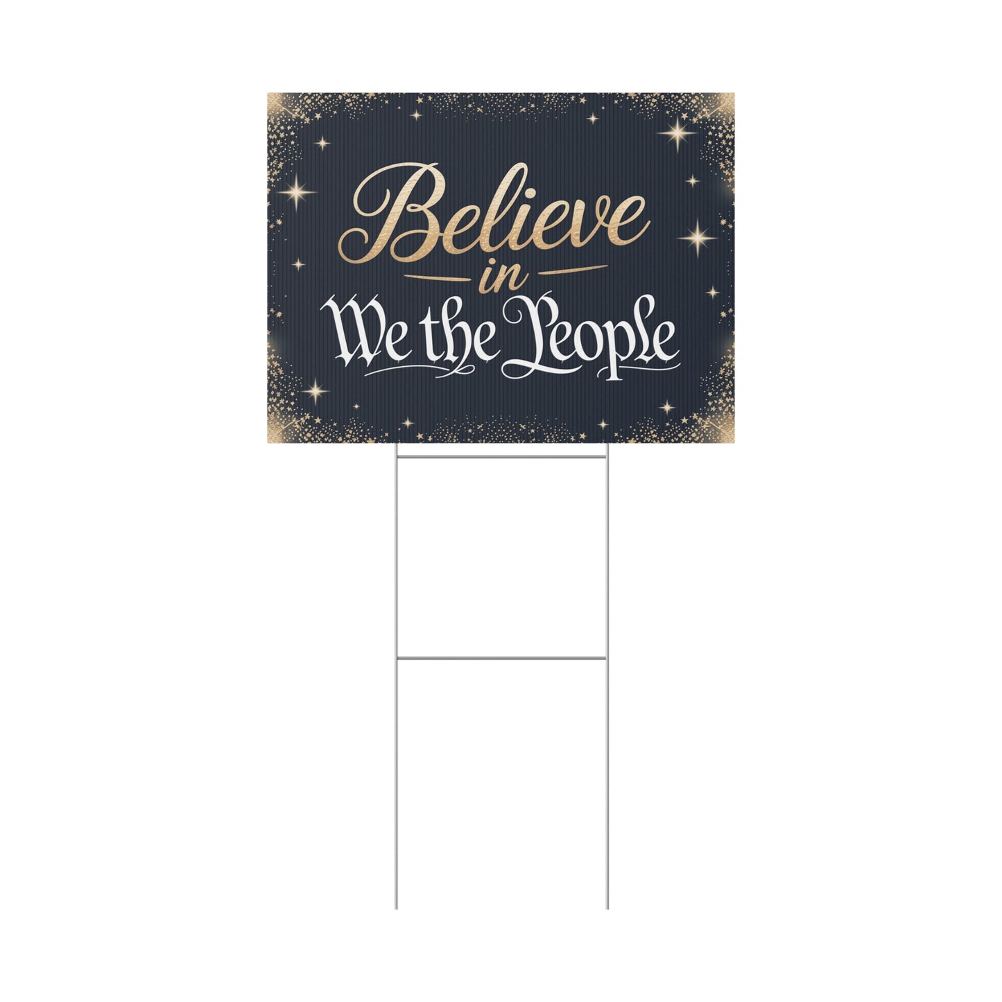 Believe in We the People Yard Sign, Political Christmas Yard Sign, Holiday Yard Sign with H Stake, 24" x 18", Anti Trump Yard Sign