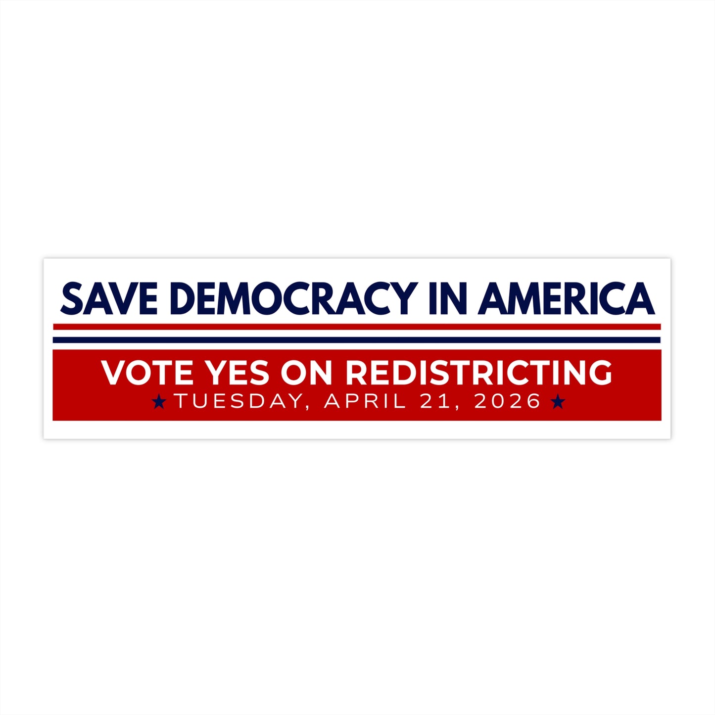 Vote Yes on Virginia Redistricting Bumper Sticker, 11" x 3", Virginia Special Election Bumper Sticker