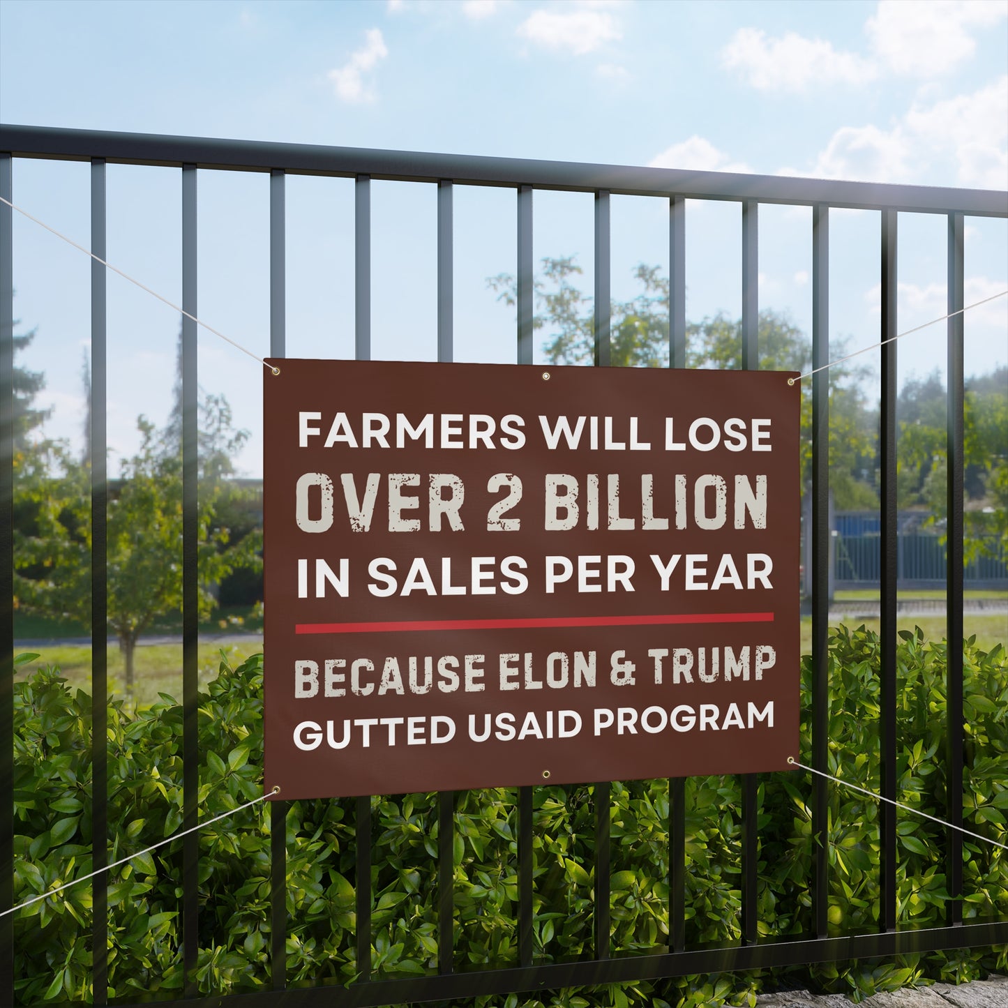 Farmers Protest Banner | Anti-Trump USAID Banner | 48"x36" Vinyl Indoor/Outdoor Sign