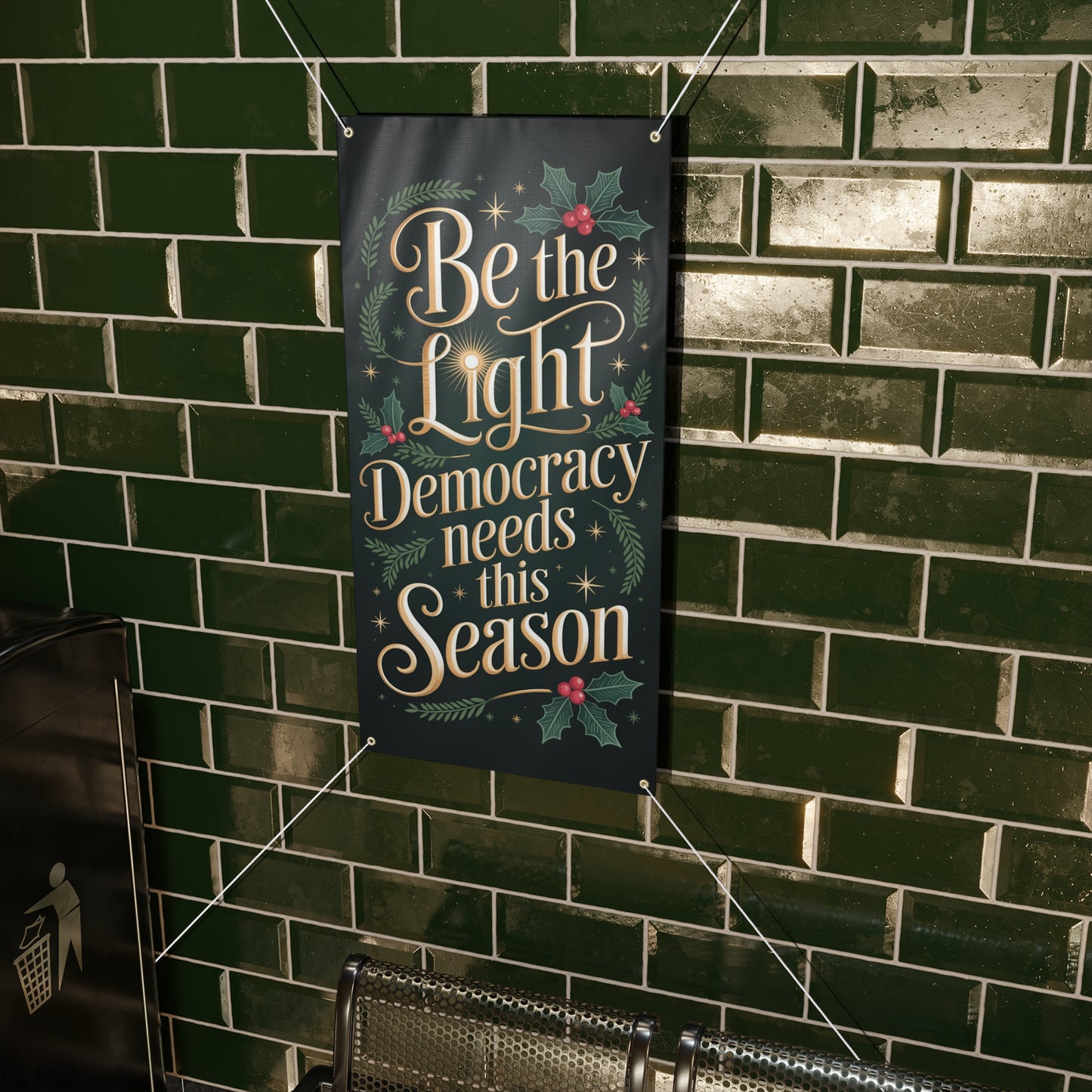 Christmas Door Sign, Christmas Door Decor, Holiday Door Sign, Holiday Door Decor, Be the Light Democracy Needs This Season