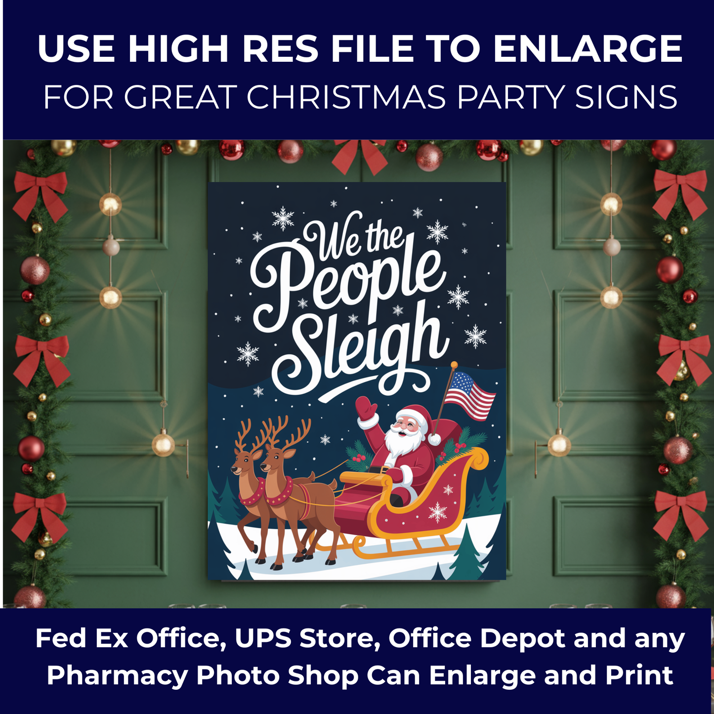 Christmas Printable Wall Art, Christmas Digital Posters, Funny Anti Trump Christmas Posters