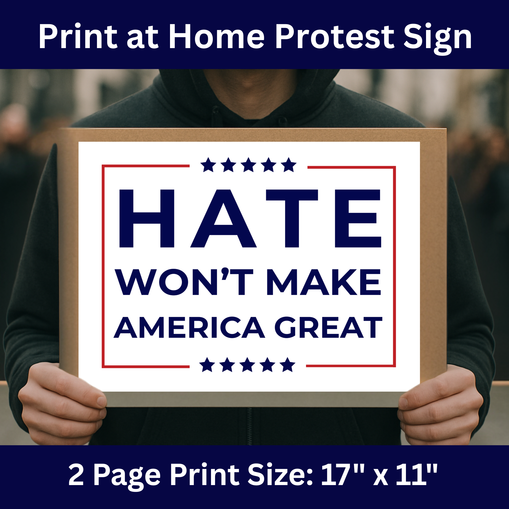 Printable Protest Sign, No Kings Protest Sign, Anti Trump Protest Sign ...