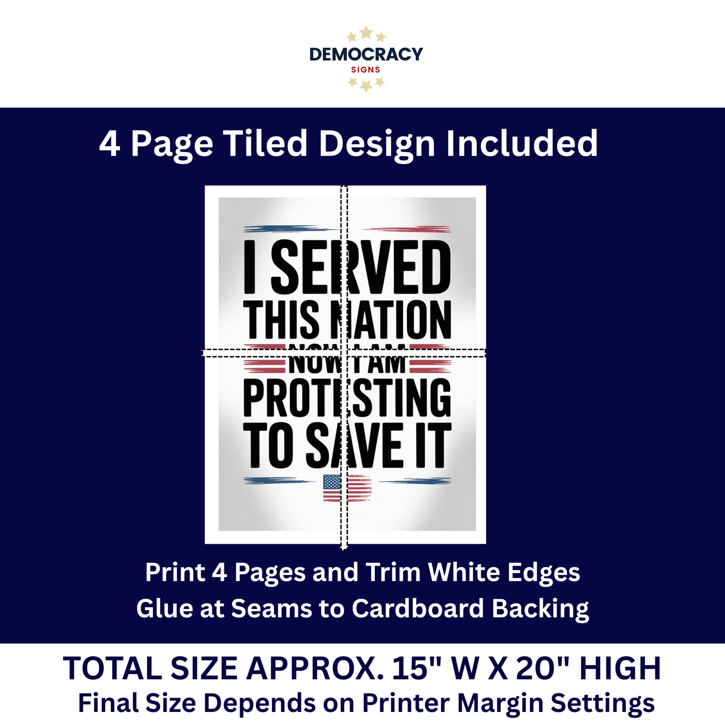 Free Protest Signs, Veterans Against Trump Protest Signs 2 Sizes - Print at Home and Glue to Cardboard, Anti Trump Signs, Printable Protest Signs