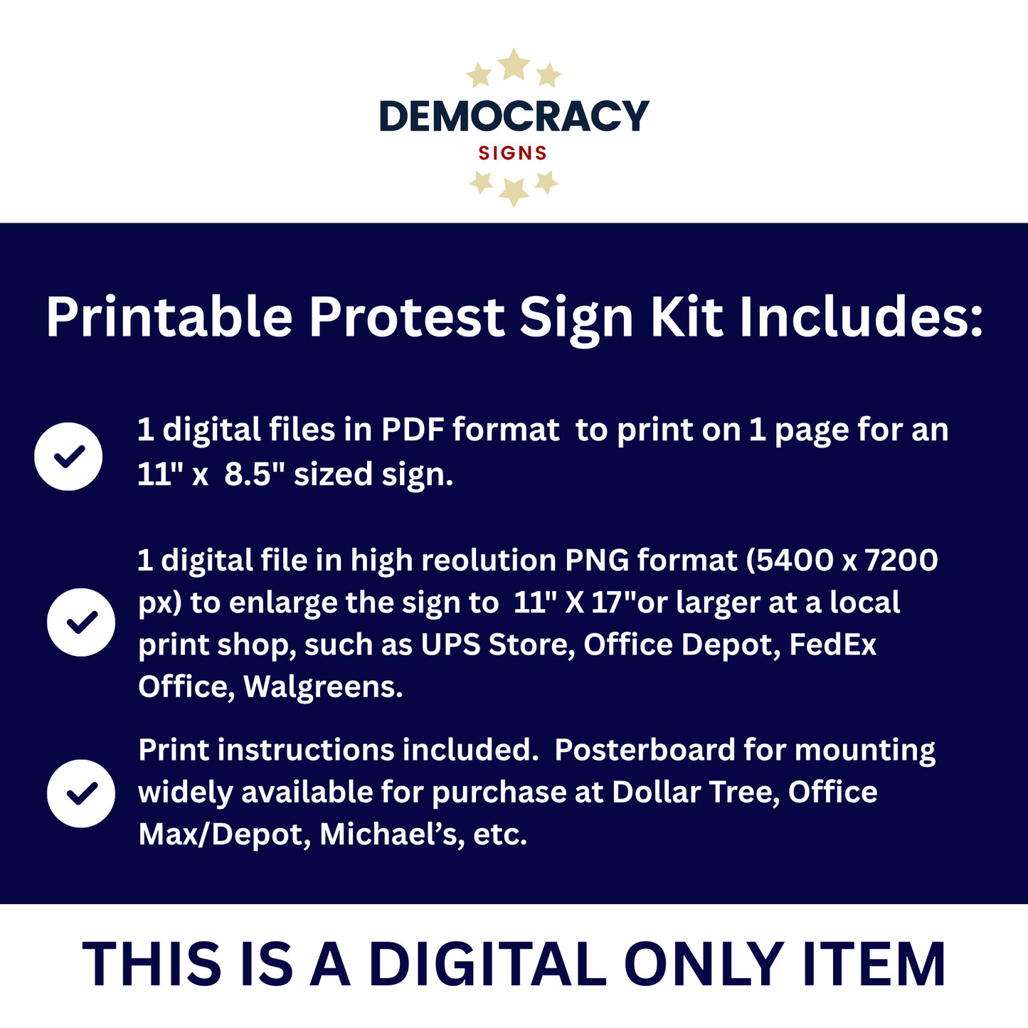 Anti ICE Protest Sign - Fear Will Not Divide Us - Printable Protest Sign Kit - Protest Sign PNG