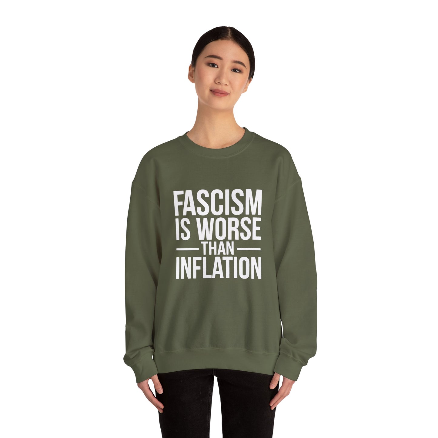 Fascism is Worse Than Inflation Sweatshirt, Fascism Sweatshirt, Anti Trump Sweatshirt, Democracy Sweatshirt, Free Shipping, Multiple Colors