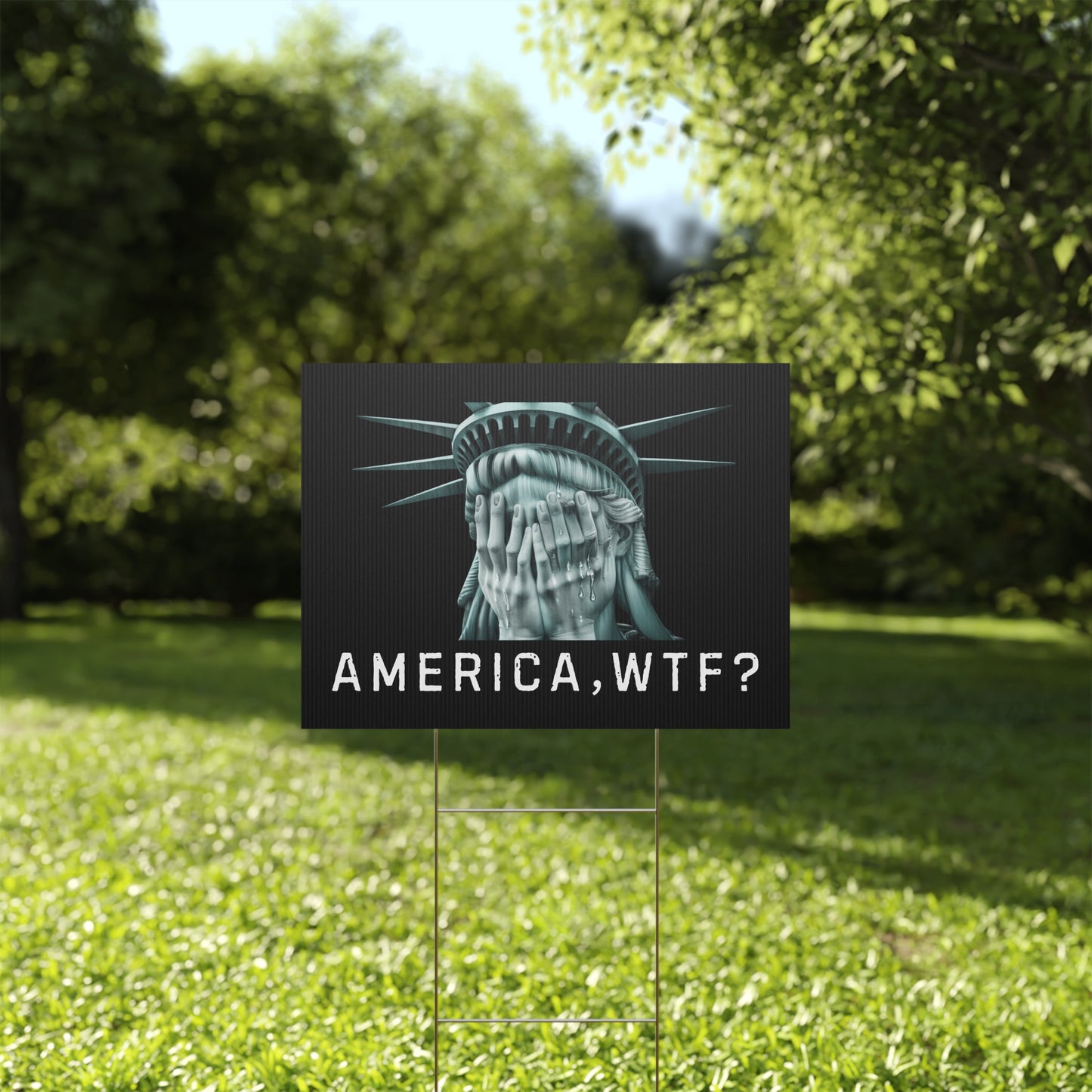 Anti Trump Yard Sign, America WTF Yard Sign