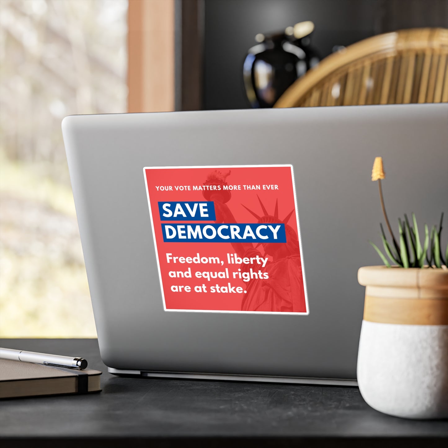 Save Democracy Vinyl Sticker, Indoor/Outdoor, Water, UV, Scratch Resistant, Multiple Sizes, Democracy Sticker, Democracy Signs, Vote Sticker