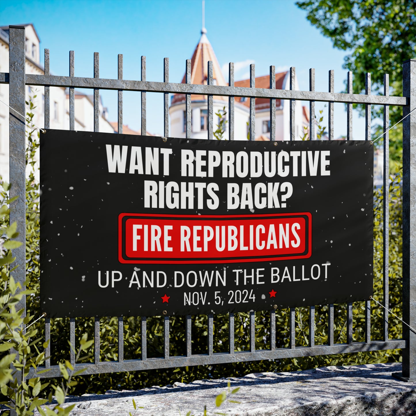 Reproductive Rights, Fire Republicans, Vinyl Indoor/Outdoor Banner, 48 x 24 or 72 x 36, Democracy Sign, Democracy Lawn Sign, Vote Sign