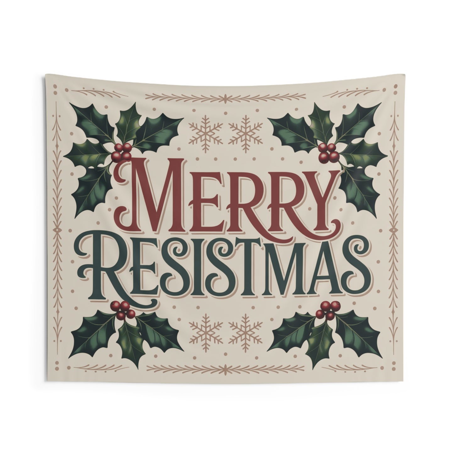 Merry Resistmas Indoor Wall Tapestry | Christmas Wall Decor | Christmas Wall Tapestry