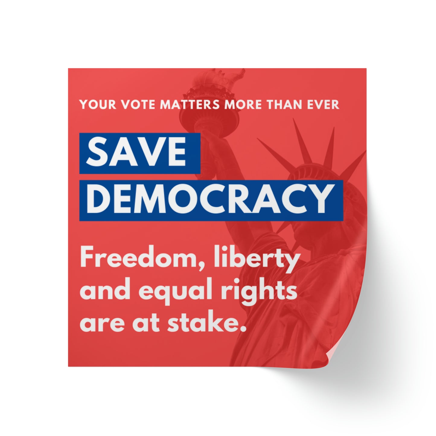 Save Democracy Sticker Rolls, 50, 100 or 250, Free Shipping, Democracy Signs, Vote Sticker, Democrat Sticker,  Leftist Sticker