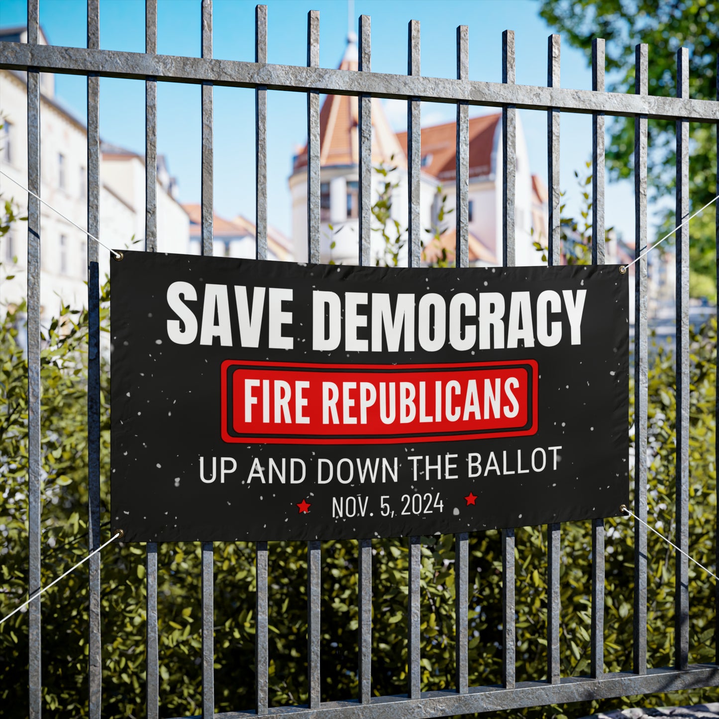 Save Democracy, Fire Republicans, Vinyl Indoor/Outdoor Banner, 48 x 24 or 72 x 36, Democracy Sign, Democracy Banner, Democracy Poster