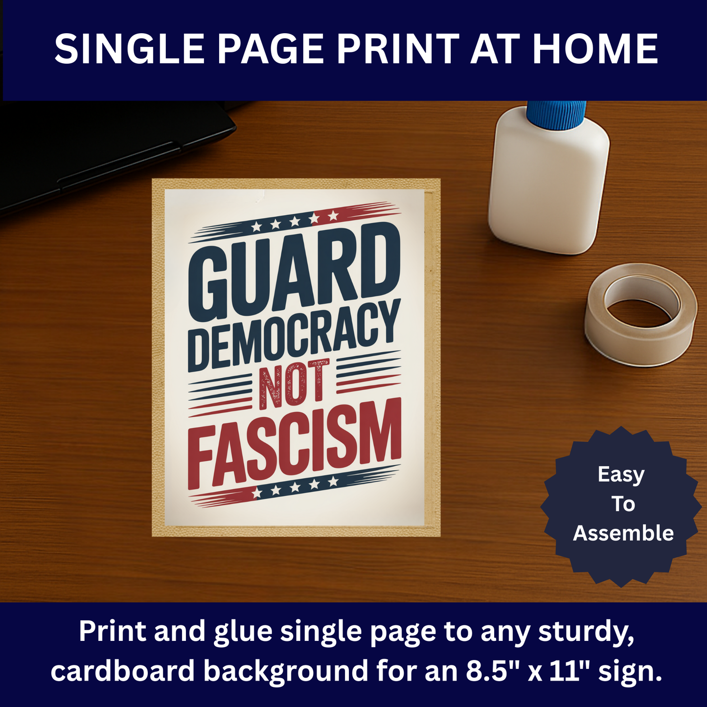 National Guard Protest Signs, Stop Trump Takeover Protest Signs, 3 Signs Included, High Res Printable Protest Signs, Anti Trump Protest Signs