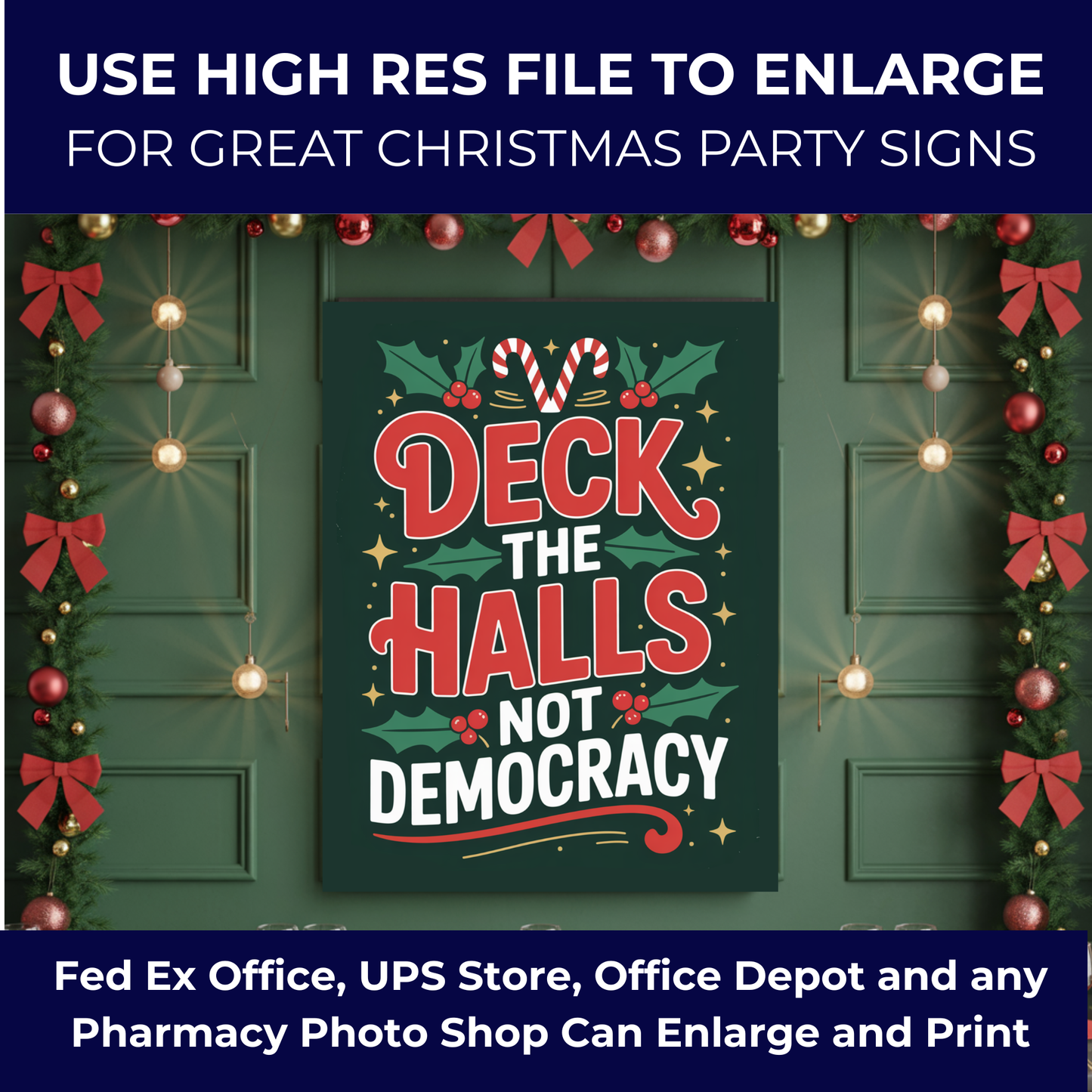 Christmas Printable Wall Art, Christmas Digital Posters, Funny Anti Trump Christmas Posters