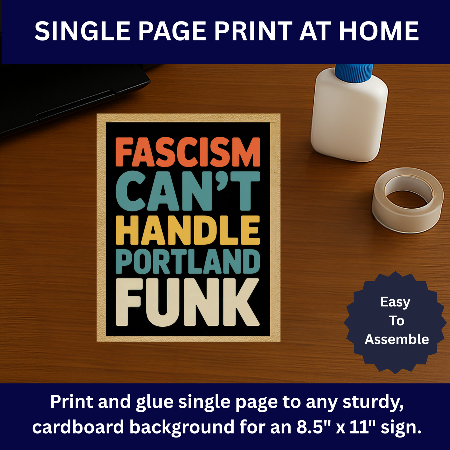 Portland Protest Signs, Printable Protest Sign Kit, All 3 Designs Included