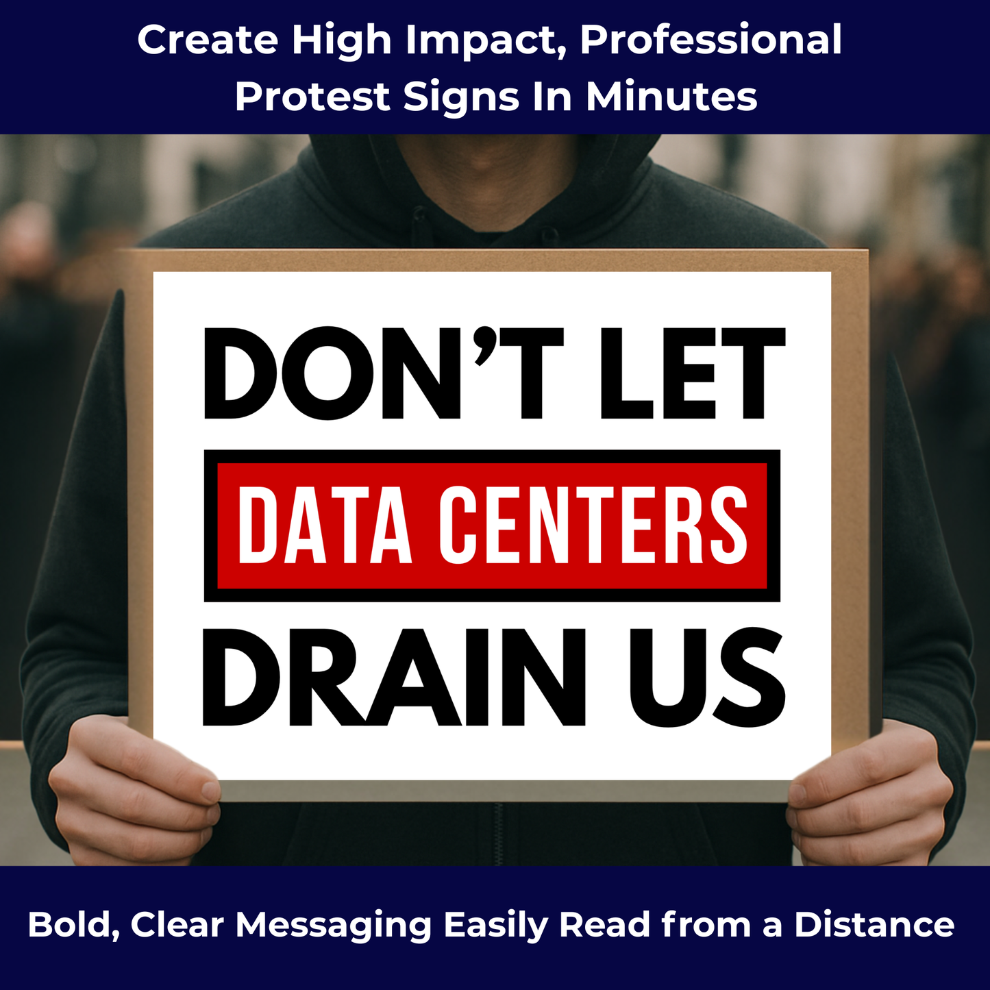 No Data Center Printable Protest Sign Kit | Printable Signs, Protest Posters & Tiled Protest Signs