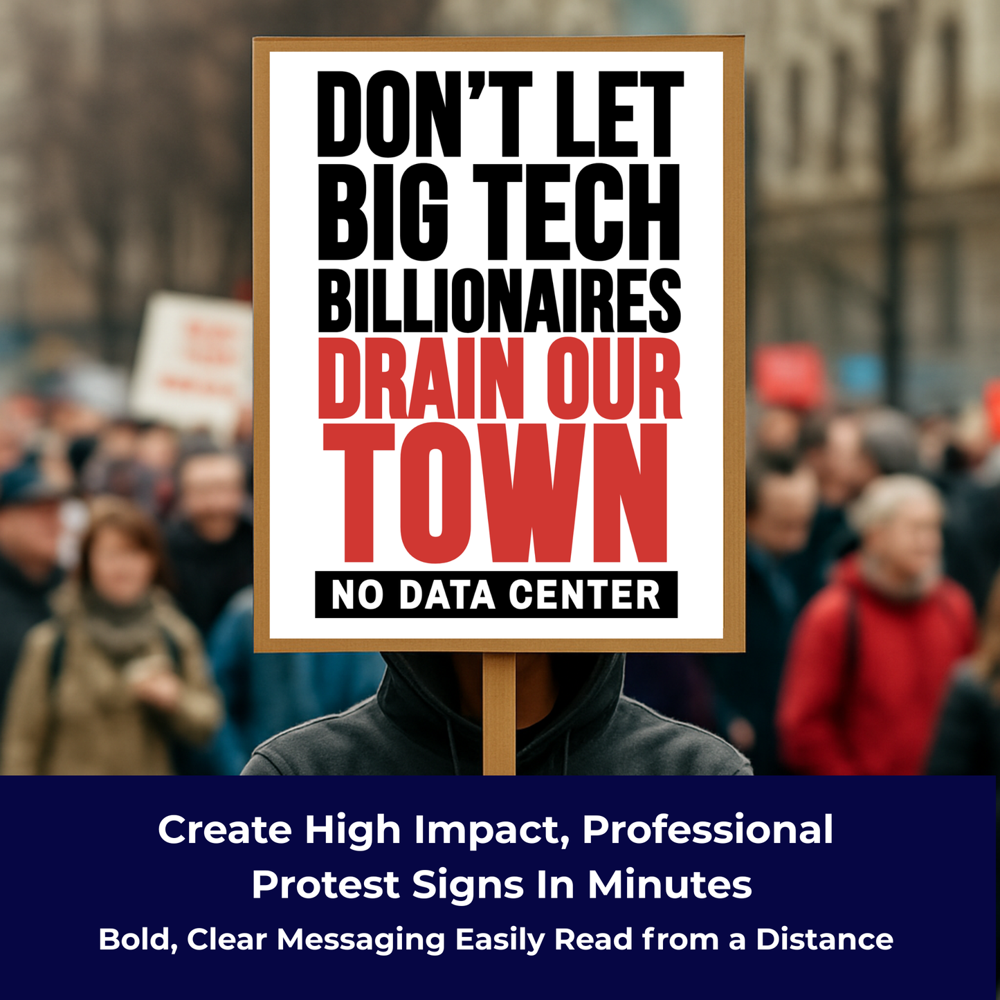 No Data Center Printable Protest Sign Kit | Printable Signs, Protest Posters & Tiled Protest Signs
