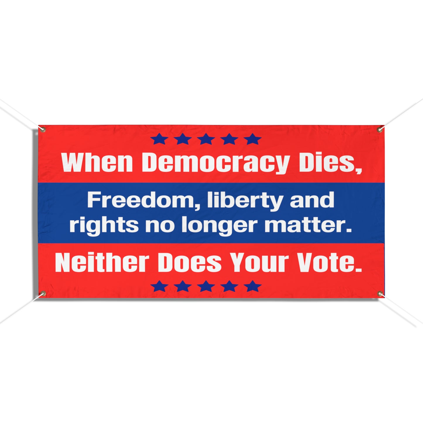 Democracy Sign, Vinyl Indoor/Outdoor Banner, 48 x 24 or 72 x 36, Vote Sign, Democracy Banner, Vote Banner