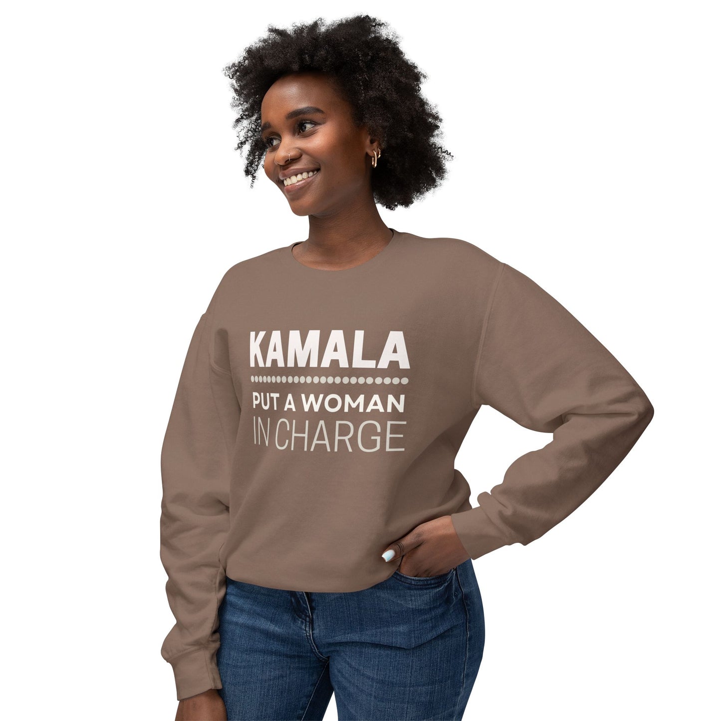 Kamala Harris Sweatshirt, Put a Woman in Charge, Soft, Relaxed Style, Fall Colors