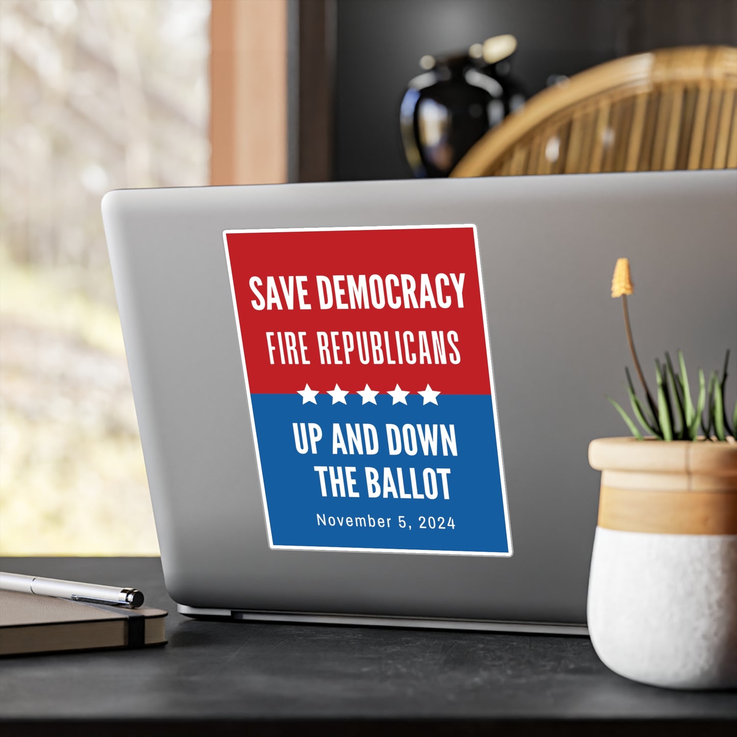 Save Democracy, Fire Republicans Sticker, Vinyl, Indoor/Outdoor, Water & UV Resistant, Multiple Sizes, Democracy Sticker, Democracy Signs