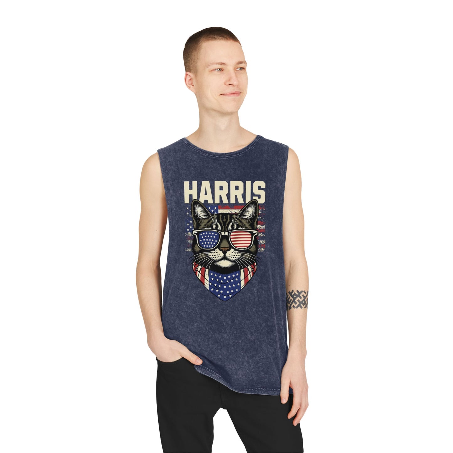 Kamala Harris Cat Shirt, Stonewash Finish, Unisex Style, Free Shipping