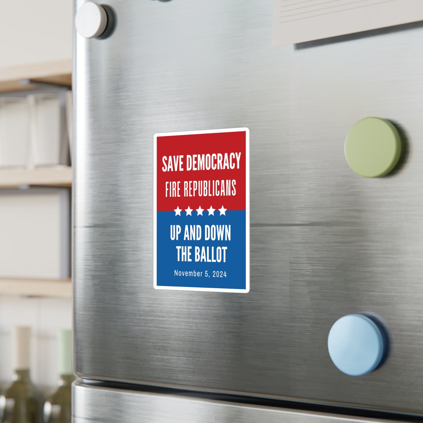 Save Democracy, Fire Republicans Sticker, Vinyl, Indoor/Outdoor, Water & UV Resistant, Multiple Sizes, Democracy Sticker, Democracy Signs