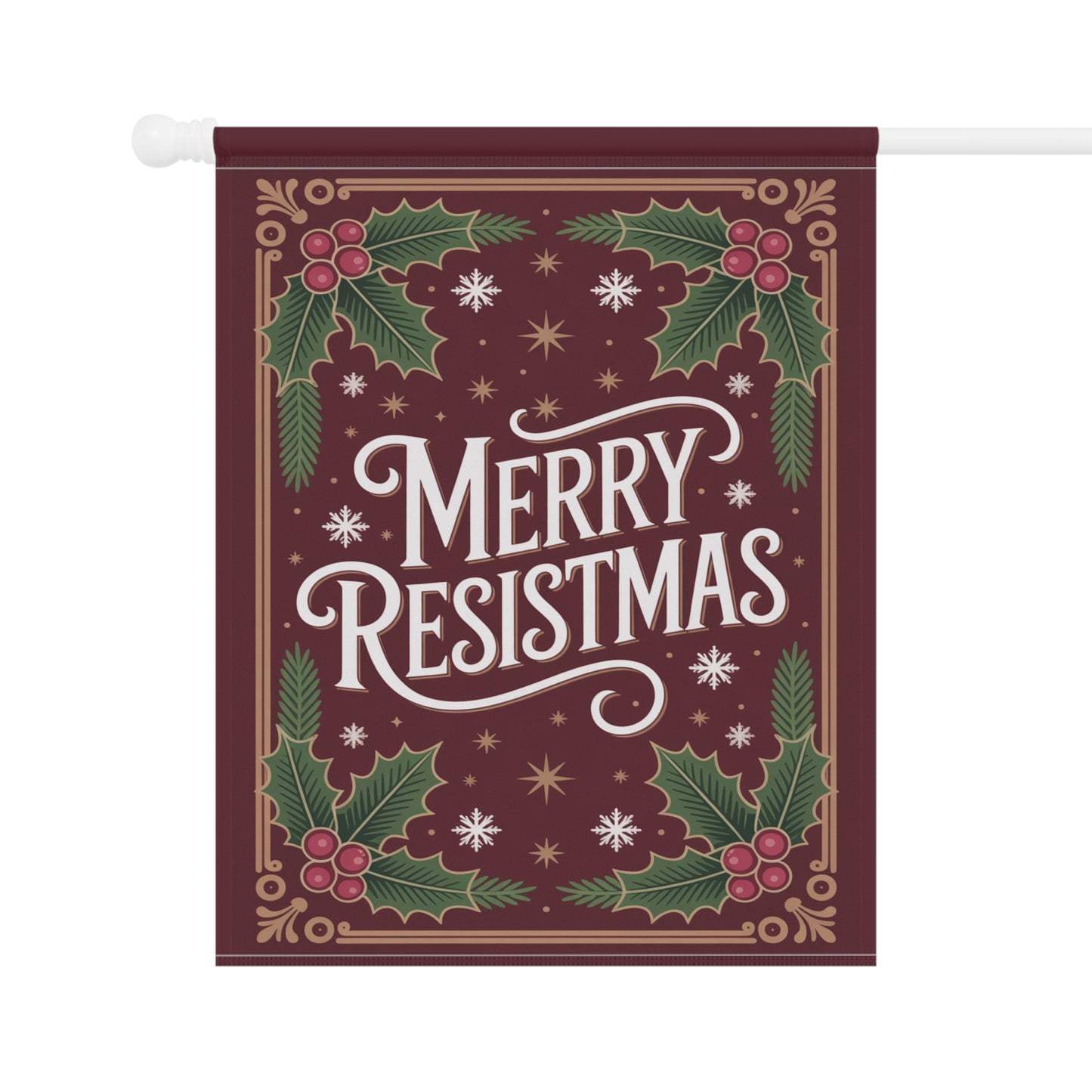 Merry Resistmas Garden Flag, Christmas Garden Flag, Holiday Garden Flag, Funny Political Holiday Decor, Democracy Gift
