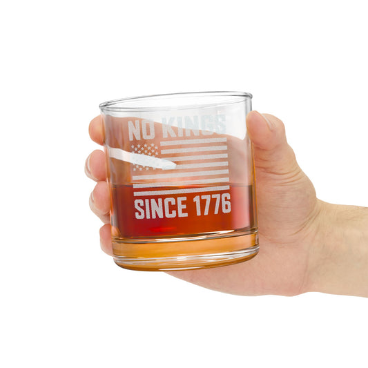 No Kings Engraved Whiskey Glass, No Kings Gifts, Anti Trump Gifts, Patriotic Gifts, 10.5 oz, Unique Political Gift, Democracy Gift