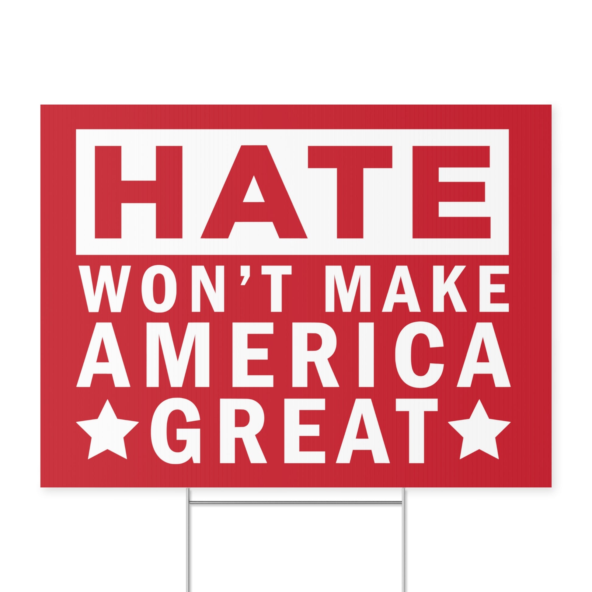 no hate yard sign