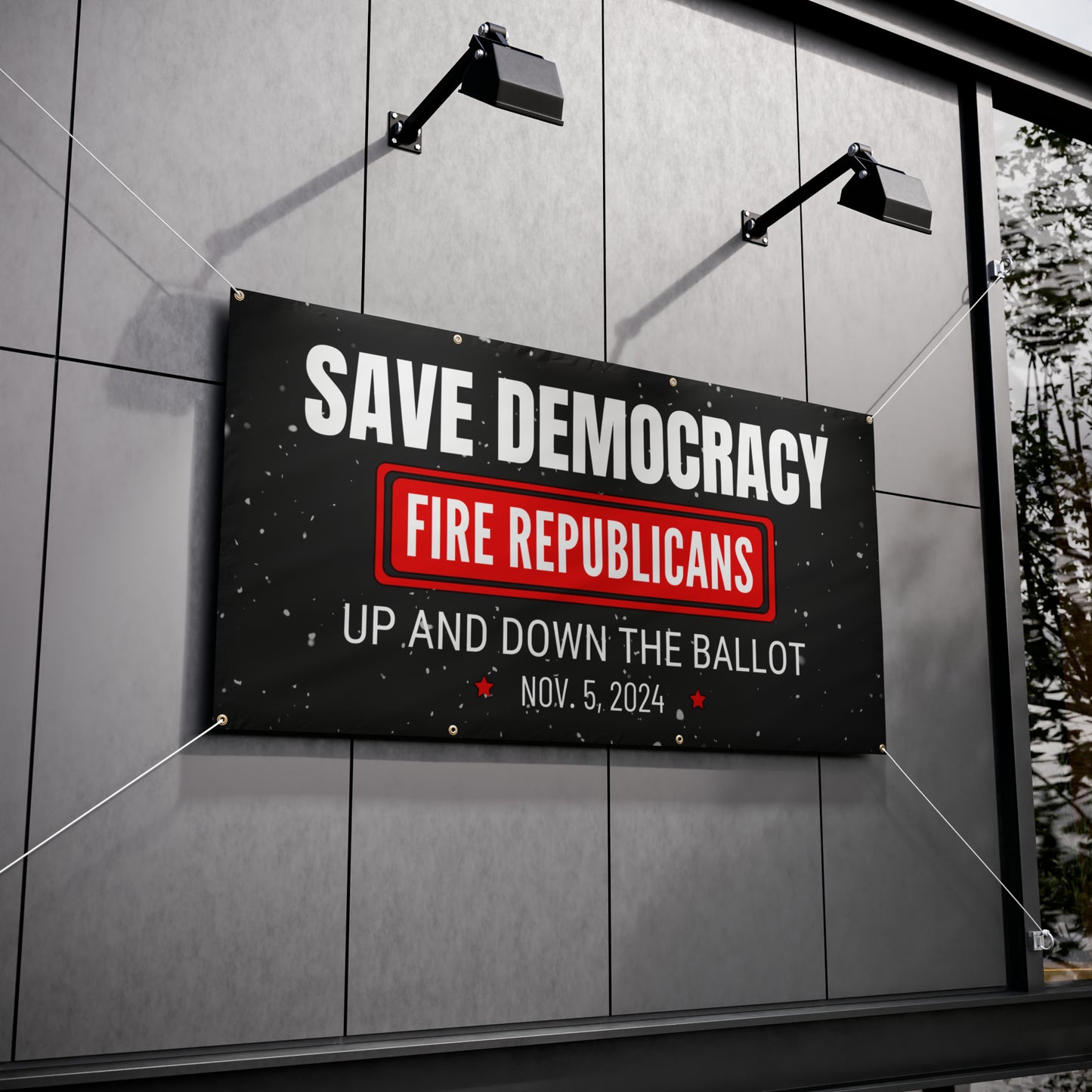 Save Democracy, Fire Republicans, Vinyl Indoor/Outdoor Banner, 48 x 24 or 72 x 36, Democracy Sign, Democracy Banner, Democracy Poster