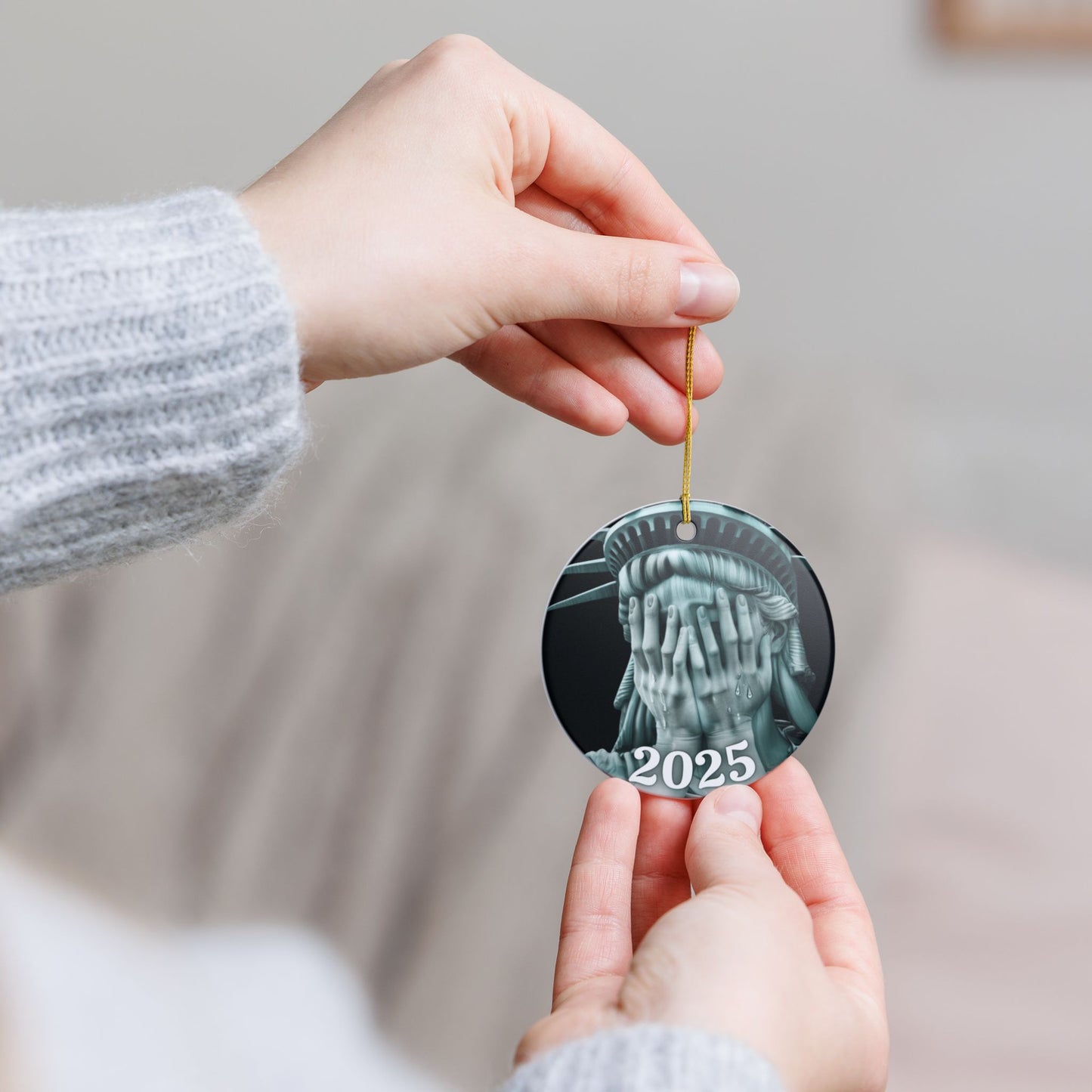 2025 Holiday Ornament, 2025 Christmas Ornament, Political Ornament, Anti Trump Ornament, Democracy Ornament, Gift for Democrat