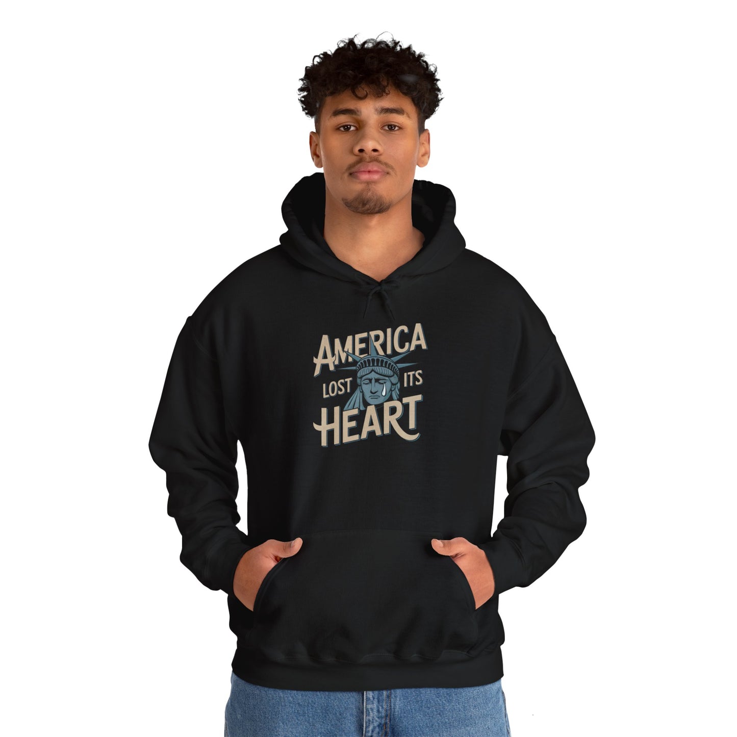 America Lost Its Heart Hoodie, Anti Trump Hoodie, Unisex Style, Free Shipping, America Hoodie, Lady Liberty Hoodie, Statue of Liberty Hoodie