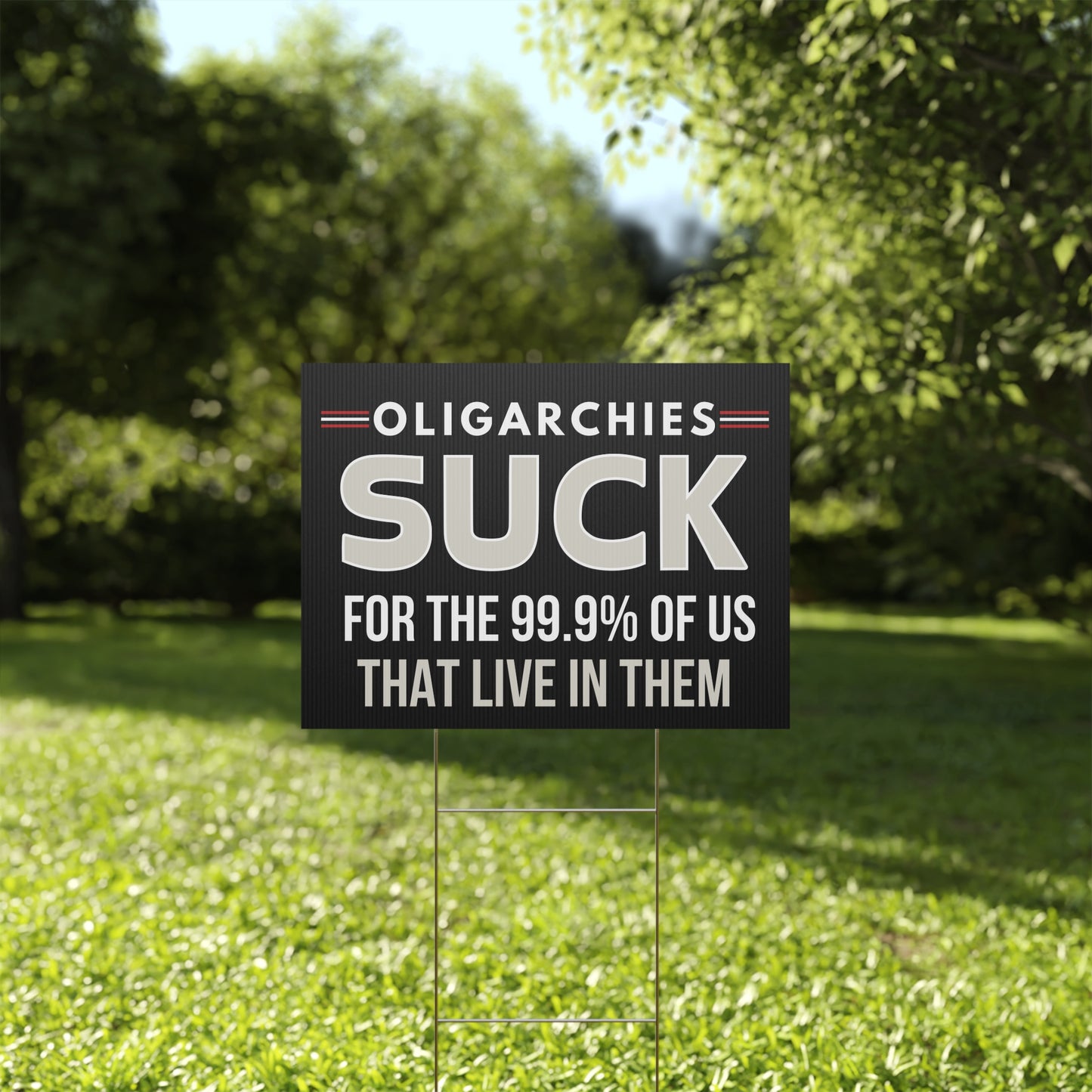 Oligarchy Yard Sign,  Billionaires Yard Sign, Anti Trump Yard Sign, Oligarchy Lawn Sign, Billionaires Lawn Sign, Anti Trump Lawn Sign