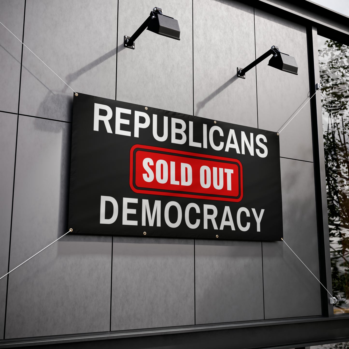 Democracy Banner, Republicans Sold Out Democracy, Vinyl Indoor/Outdoor Banner, 48 x 24 or 72 x 36, Democracy Signs, Vote Signs