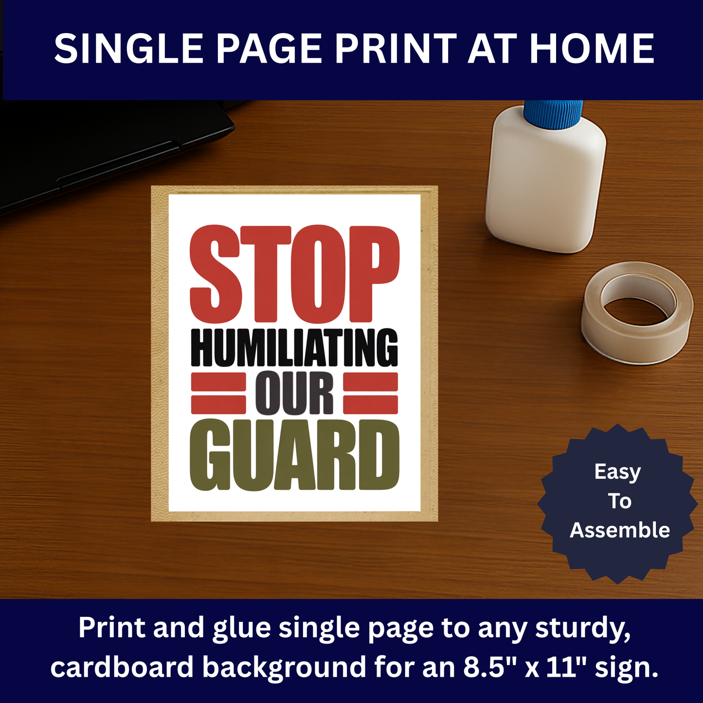 National Guard Protest Signs, Stop Trump Takeover Protest Signs, 3 Signs Included, High Res Printable Protest Signs, Anti Trump Protest Signs