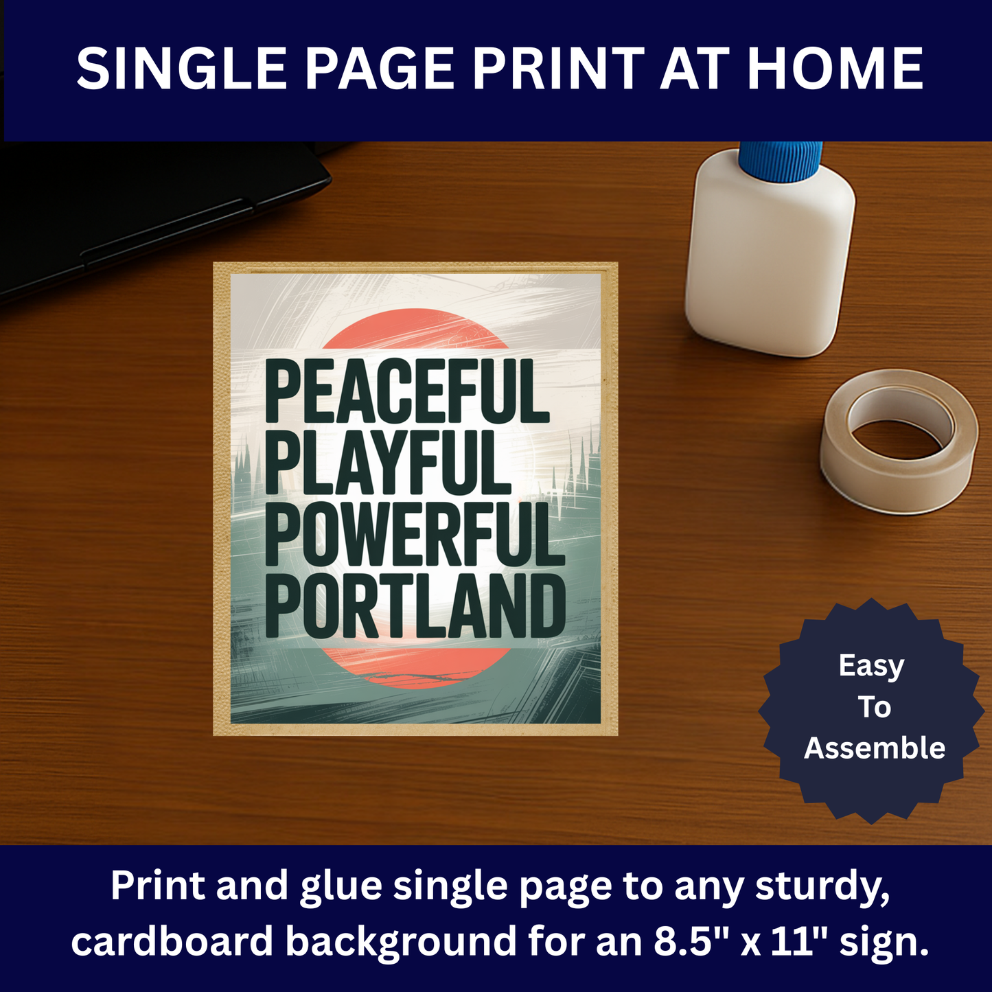 Portland Protest Signs, Printable Protest Sign Kit, All 3 Designs Included