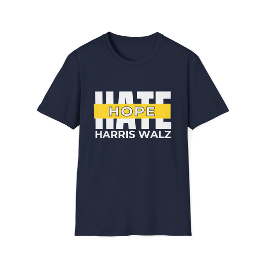 Hope Over Hate Harris Walz Tshirt - Soft, Unisex Style, Multiple Colors, Free Shipping, Kamala Harris Tshirt, Harris Walz Merchandise