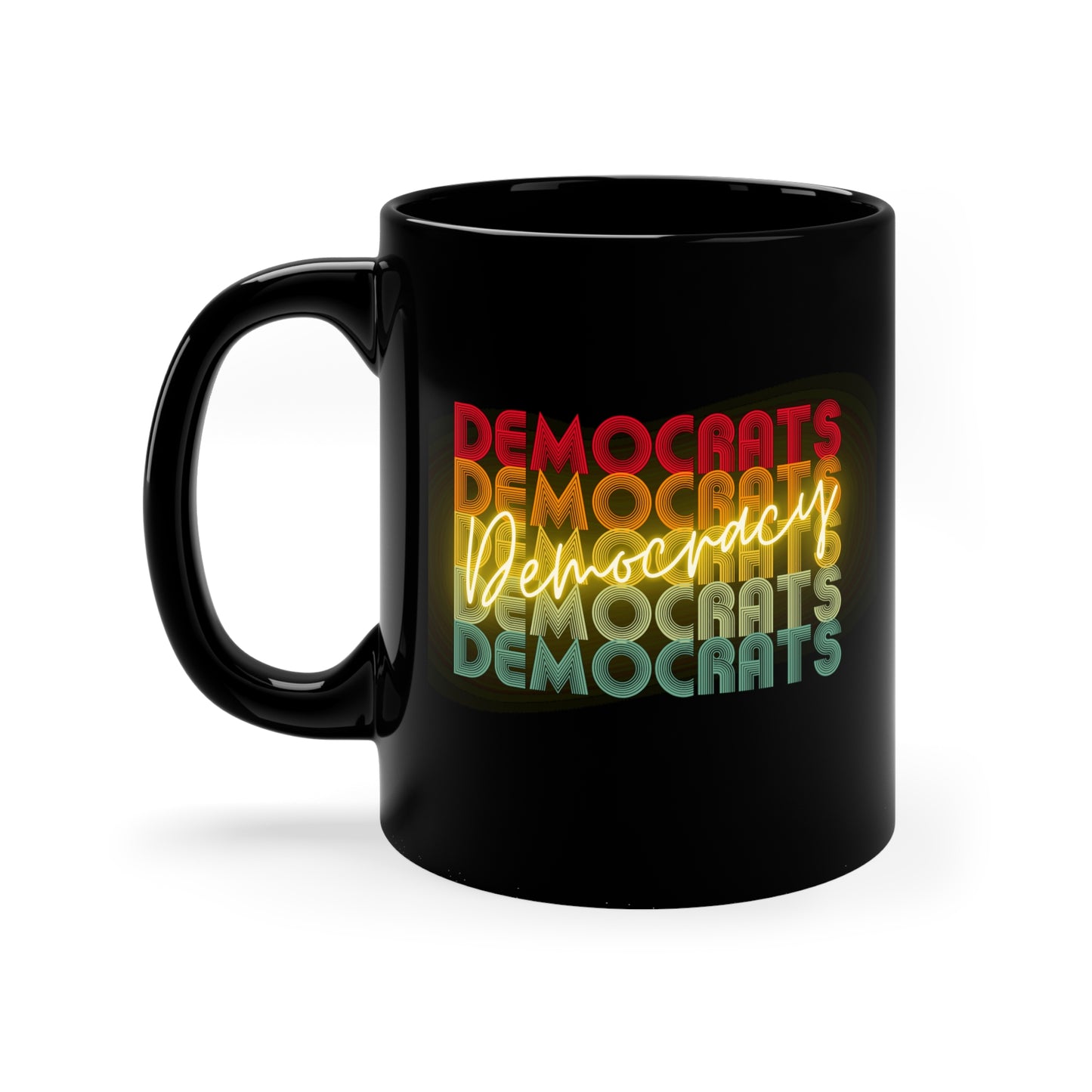 Democracy Mug, Democrats Do Democracy, 11oz Ceramic, Black